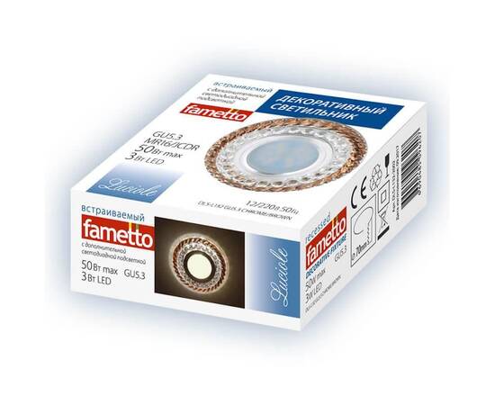 Встраиваемый светильник Fametto Luciole DLS-L131 GU5.3 Chrome/Clear, изображение 2