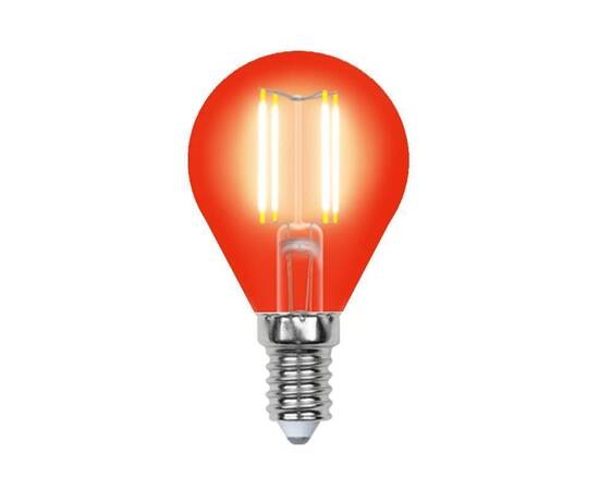 Лампа светодиодная филаментная (UL-00002985) Uniel E14 5W красный LED-G45-5W/RED/E14 GLA02RD