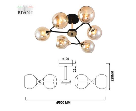 Люстра на штанге Rivoli Alison 3138-306 Б0055386, изображение 5