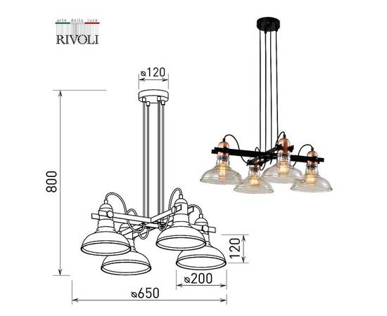 Подвесная люстра Rivoli Leila 4093-304 Б0055028, изображение 3
