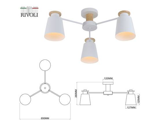 Потолочная люстра Rivoli Adna 9112-303 Б0053435, изображение 4