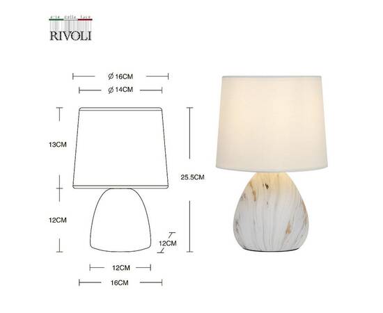Настольная лампа Rivoli Damaris D7037-501 Б0053457, изображение 8