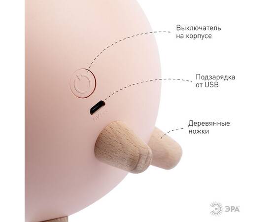 Настольная лампа Эра NLED-468-1W-P Б0052816, изображение 2