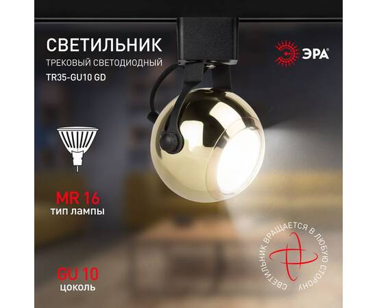 Трековый светильник Эра TR35-GU10 GD Б0053299, изображение 10