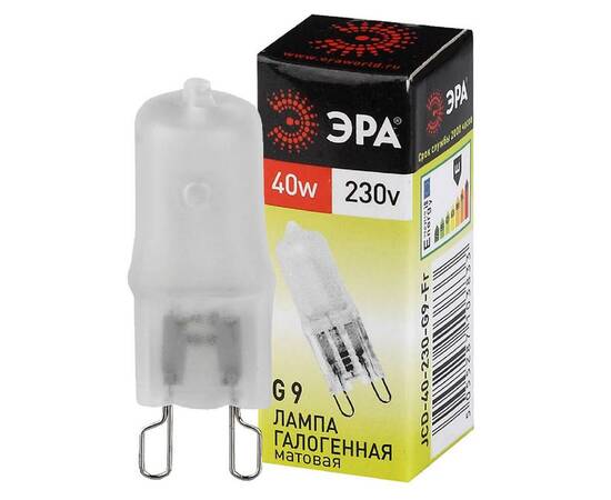 Лампа галогенная ЭРА G9 40W 2700K матовая G9-JCD-40-230V-FR C0027368, изображение 2
