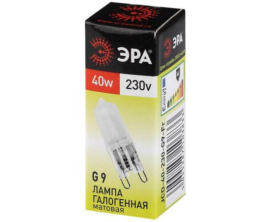 Лампа галогенная ЭРА G9 40W 2700K матовая G9-JCD-40-230V-FR C0027368, изображение 3
