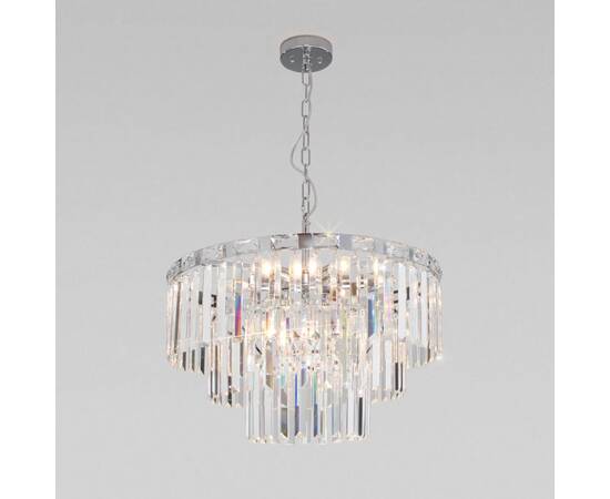 Подвесная люстра Eurosvet Elegante 10130/8 хром/прозрачный хрусталь Strotskis Smart a060642