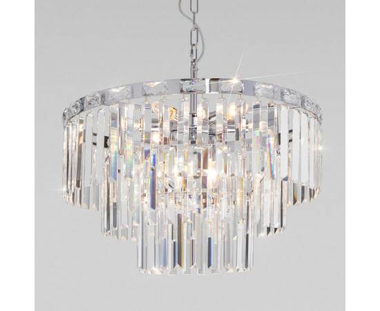 Подвесная люстра Eurosvet Elegante 10130/8 хром/прозрачный хрусталь Strotskis Smart a060642, изображение 2