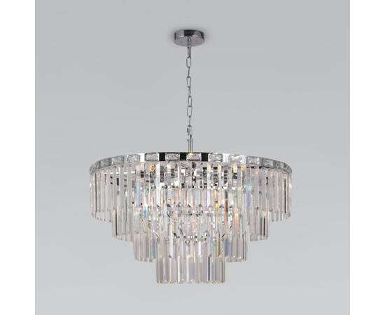 Подвесная люстра Eurosvet Elegante 10130/10 хром/прозрачный хрусталь Strotskis Smart a060641