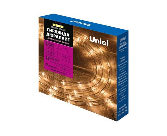 Дюралайт Uniel ULD-D50 25M/С08 IP44 WARM WHITE UL-00008575, изображение 4