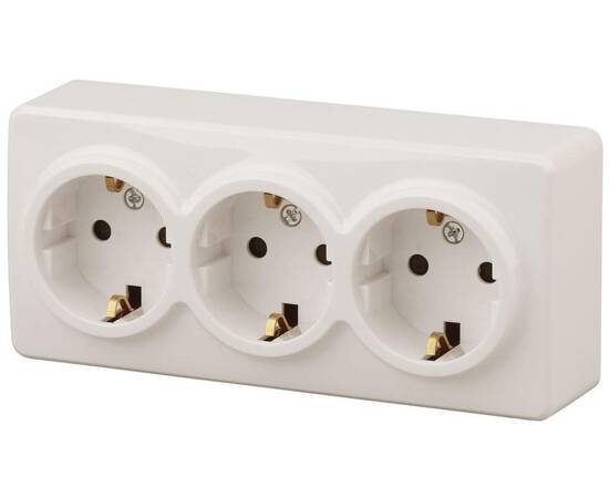 Розетка ЭРА Эксперт 3х2P E Schuko 16A 250V 11-2208-02 Б0020701