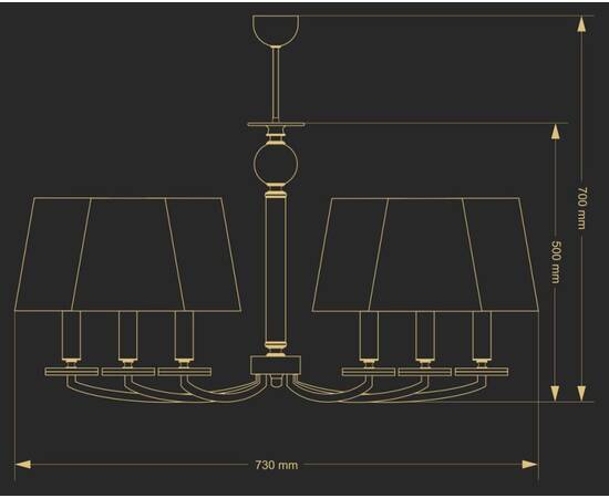 Люстра на штанге Kutek Rossano ROS-ZW-6(BN/A), изображение 3