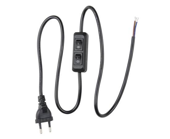 Шнур сетевой с вилкой и выключателем Uniel UCX-C90/02A-100 BLACK UL-00007465