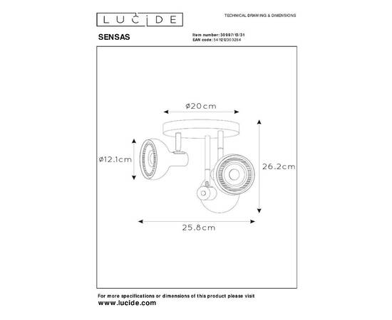 Спот Lucide Sensas 30997/13/31, изображение 3