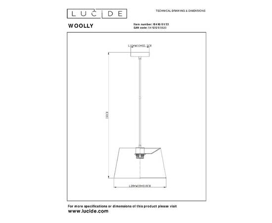 Подвесной светильник Lucide Woolly 10416/01/33, изображение 6