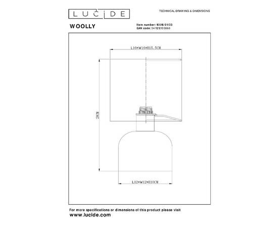 Настольная лампа Lucide Woolly 10516/01/33, изображение 5
