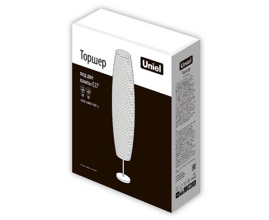 Торшер Uniel UML-T410 2хE27 WHITE UL-00010192, изображение 8