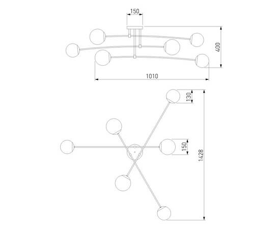 Потолочная люстра Eurosvet Netz 30181/6 черный Smart a062214, изображение 6