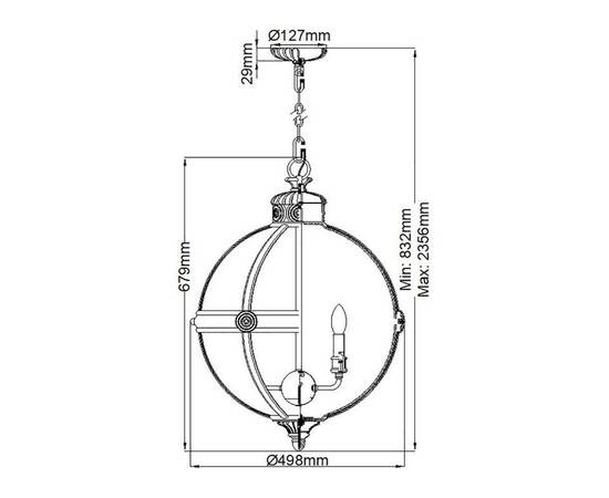 Подвесной светильник Feiss Adams FE-ADAMS-4P-BRZ, изображение 5