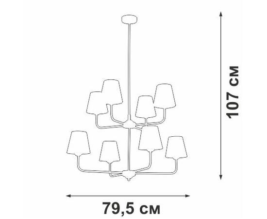 Люстра на штанге Vitaluce V3923-8/8PL, изображение 2
