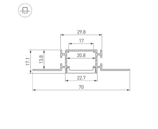 Профиль Arlight FANTOM-W23-2000 ANOD 040330, изображение 2