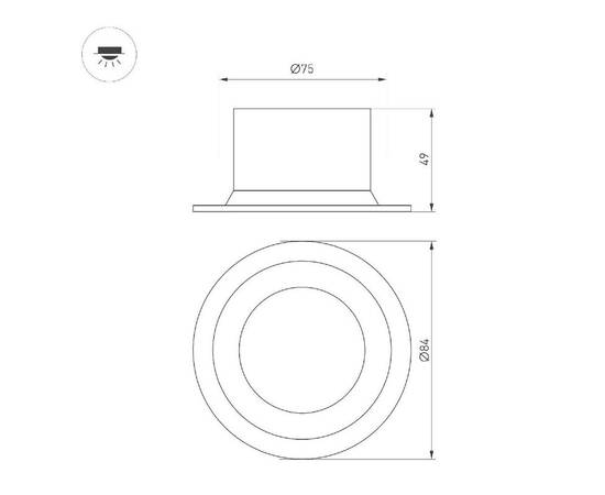 Встраиваемый светильник Arlight MS-DROP-BUILT-R84-8W Day4000 (WH, 85 deg, 230V) 040339, изображение 2