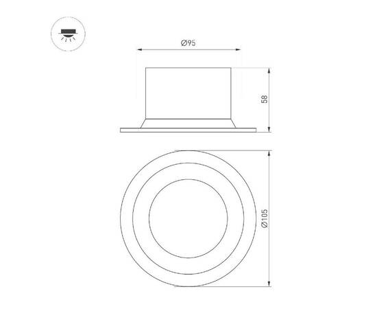Встраиваемый светильник Arlight MS-DROP-BUILT-R105-14W Day4000 (BK, 85 deg, 230V) 041496, изображение 2