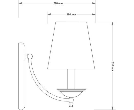Бра Kutek San Marino Lampshade SAN-K-1(P/A)CR, изображение 2