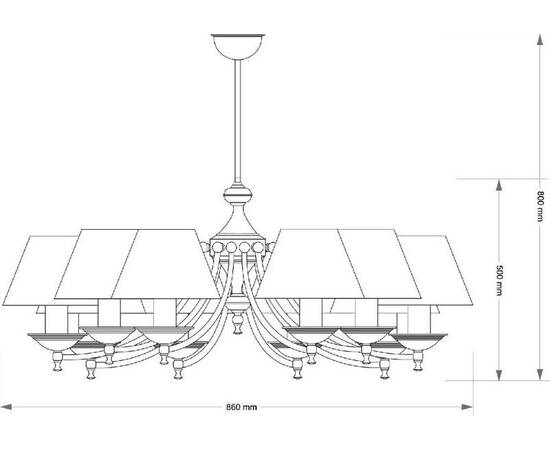 Люстра на штанге Kutek San Marino Lampshade SAN-ZW-10(P/A)CR, изображение 2