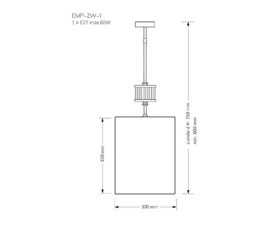 Подвесной светильник Kutek Mood Empoli EMP-ZW-1(N), изображение 2