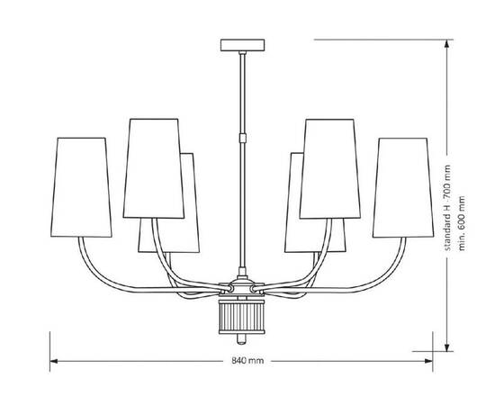 Люстра на штанге Kutek Mood Pesaro PES-ZW-8 (CZ), изображение 2