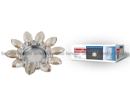 Встраиваемый светильник Fametto Peonia DLS-P112 GU5.3 CHROME/COGNAC+CLEAR 10542, изображение 2
