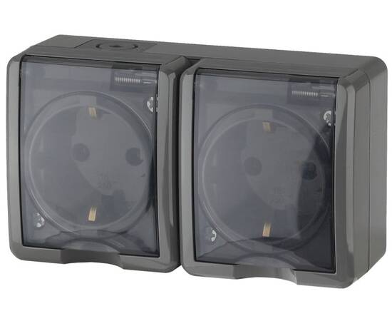 Розетка ЭРА Эксперт 2х2P+E IP54 16A 250V 11-2403-03 Б0020717