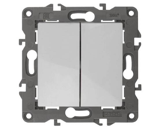 Выключатель двухклавишный ЭРА Elegance 10AX 250V 14-1104-01 Б0034229