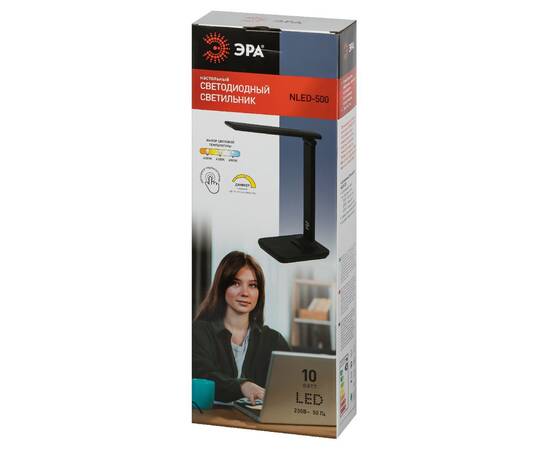 Настольная лампа Эра NLED-500-10W-BK Б0057193, изображение 5