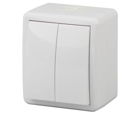 Выключатель двухклавишный ЭРА Эксперт 10AX 250V IP54 11-1404-01 Б0020675