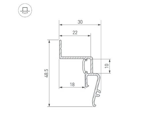 Профиль Arlight STRETCH-SHADOW-2000 WHITE (A2-CONTOUR-PRO) 042559, изображение 3