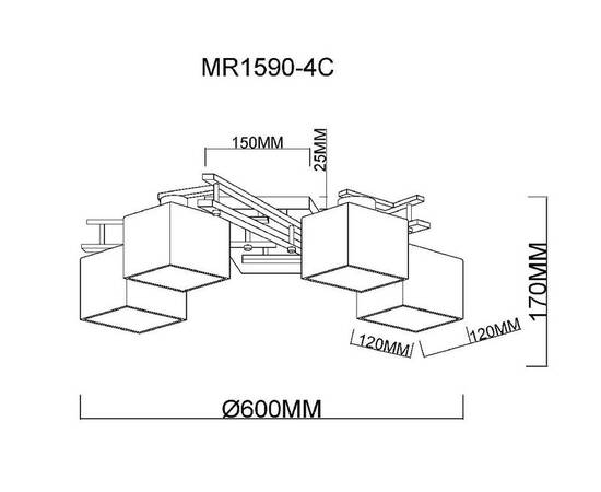 Потолочная люстра MyFar Bona MR1590-4C, изображение 7