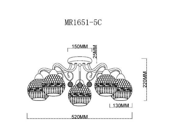 Потолочная люстра MyFar Frank MR1651-5C, изображение 7