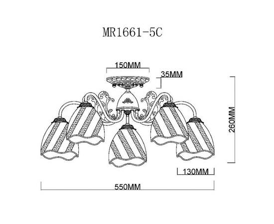 Потолочная люстра MyFar Nicole MR1661-5C, изображение 8