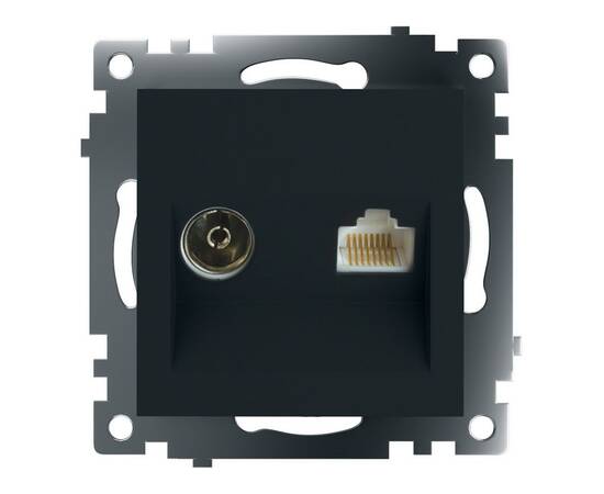 Розетка телевизионная и компьютерная RJ-45 Feron GLS00-7106-05 Катрин 49182