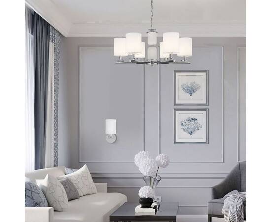 Подвесная люстра Eurosvet Caprera 60146/8 никель Smart a063869, изображение 4