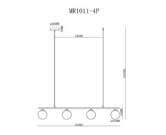 Подвесной светильник MyFar Stacy MR1011-4P, изображение 6