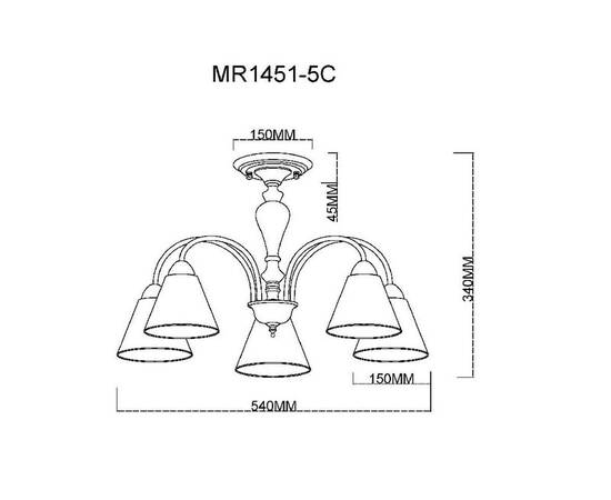 Люстра на штанге MyFar Anna MR1451-5C, изображение 6