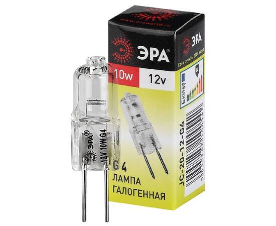 Лампа галогенная Эра G4 10W 3000K G4-JC-10W-12V C0027367