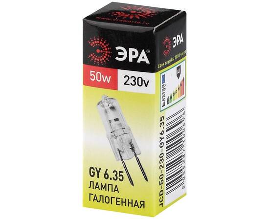 Лампа галогенная Эра GY6.35 50W 3000K GY6.35-JCD-50W-230V C0027374, изображение 4