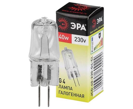 Лампа галогенная Эра G4 40W 3000K G4-JCD-40W-230V-CL C0039280