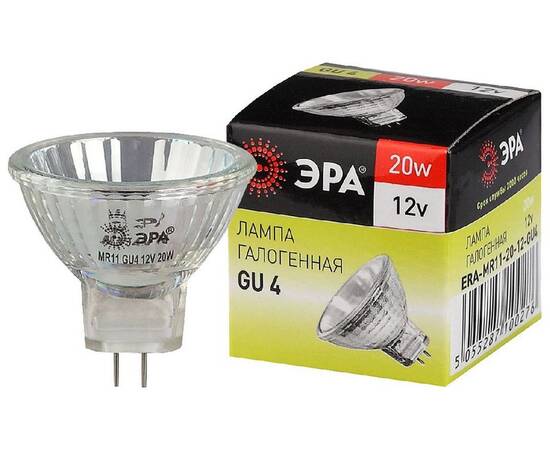 Лампа галогенная Эра GU4 20W 3000K GU4-MR11-20W-12V-30CL C0027361