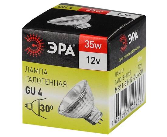 Лампа галогенная Эра GU4 35W 3000K GU4-MR11-35W-12V-30CL C0027362, изображение 4