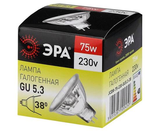 Лампа галогенная Эра GU5.3 75W 3000K GU5.3-JCDR (MR16) -75W-230V-CL C0027366, изображение 4